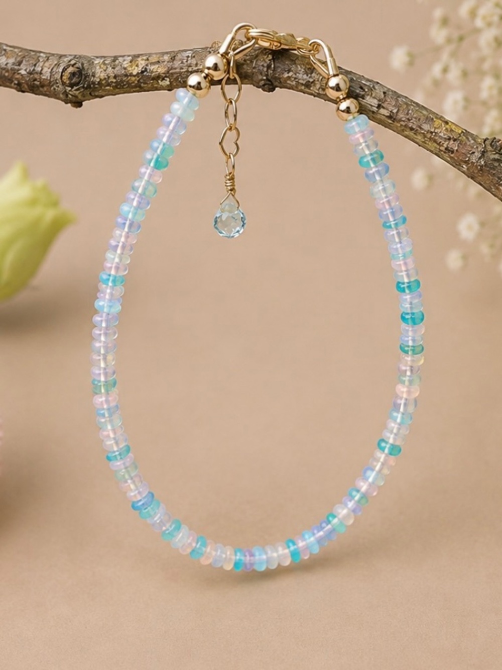 Natural Ethiopian Welo Opal Bracelet 9 Carats | 14K Gold Filled | One of a Kind
